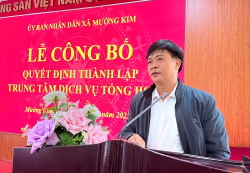 UBND XÃ MƯỜNG KIM CÔNG BỐ THÀNH LẬP TRUNG TÂM DỊCH VỤ TỔNG HỢP