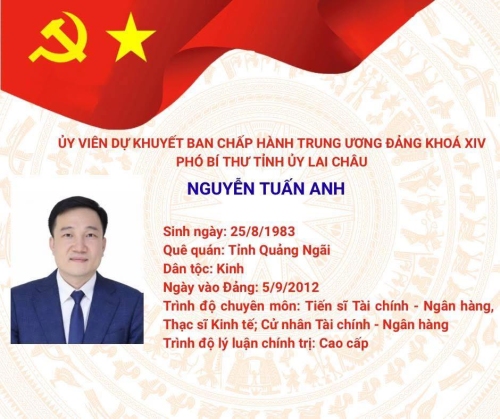 Đồng chí Nguyễn Tuấn Anh - Phó bí thư Tỉnh uỷ Lai Châu trúng cử Uỷ viên dự khuyết BCH Trung ương Đảng khoá XIV