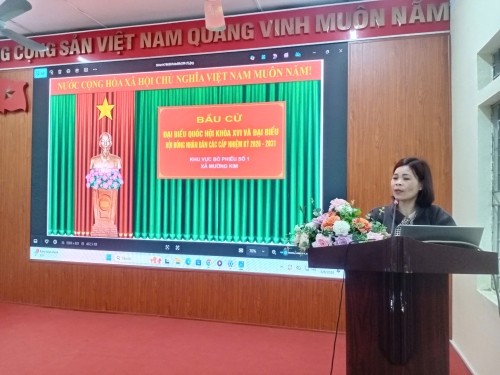 ỦY BAN BẦU CỬ XÃ MƯỜNG KIM TỔ CHỨC HỘI NGHỊ TẬP HUẤN CHO CÁC TỔ BẦU CỬ