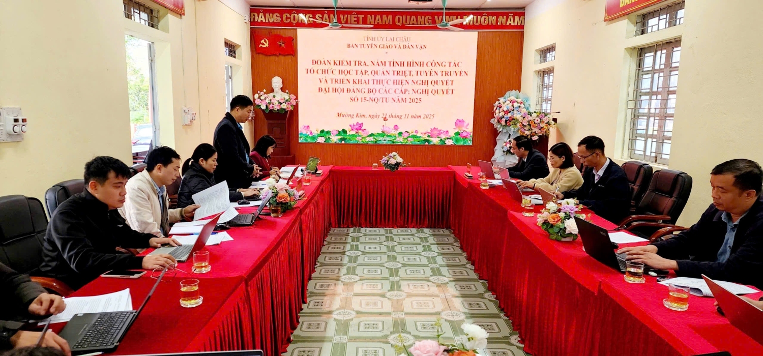 Kiểm tra việc tổ chức học tập, quán triệt và triển khai nghị quyết tại xã Mường Kim