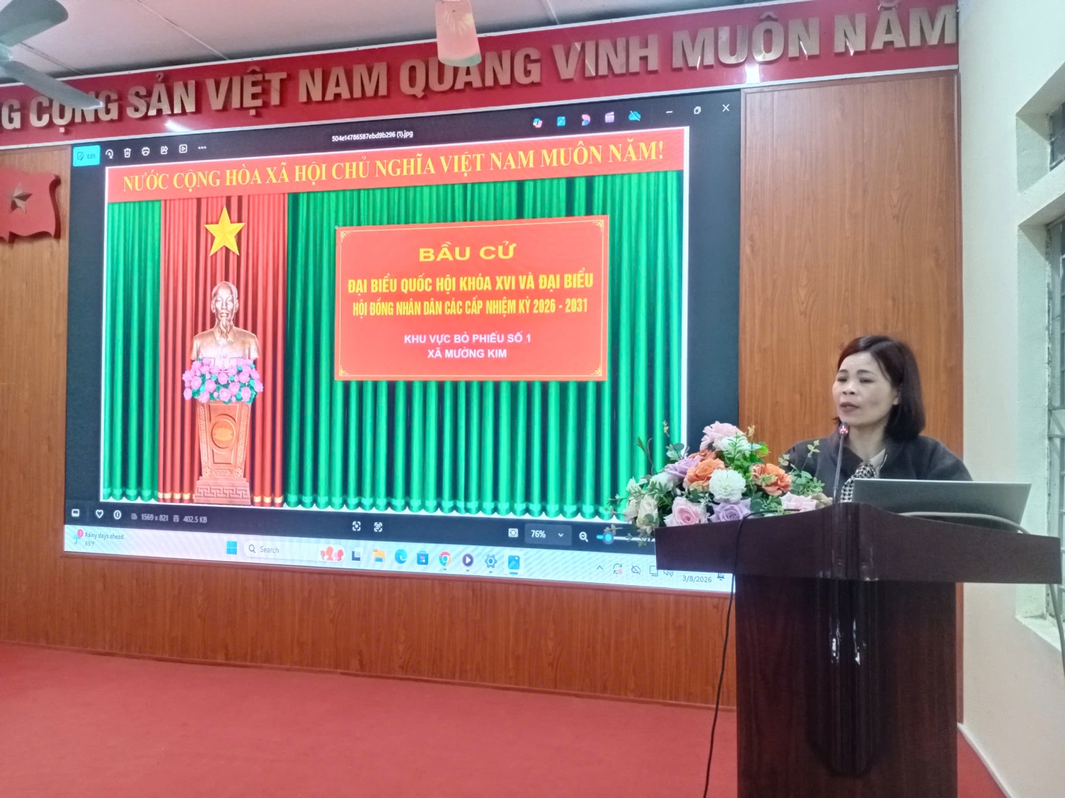 ỦY BAN BẦU CỬ XÃ MƯỜNG KIM TỔ CHỨC HỘI NGHỊ TẬP HUẤN CHO CÁC TỔ BẦU CỬ